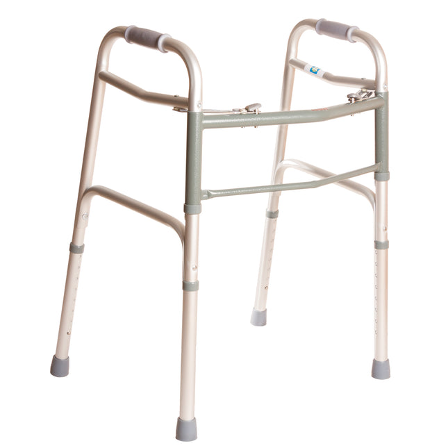 Andadera de Aluminio Plegable 4 Apoyos Plata 115 Kg