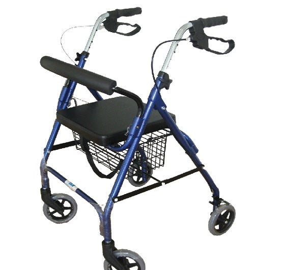 ANDADERA ROLLATOR DESARMABLE DE ALUMINIO 4 RUEDAS 6 pulg 120 kg