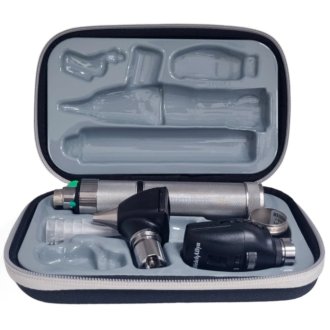 Estuche de Diagnostico Recargable Halogeno 3.5v Oftalmo Standar Otoscopio 25020 Mango Convertible