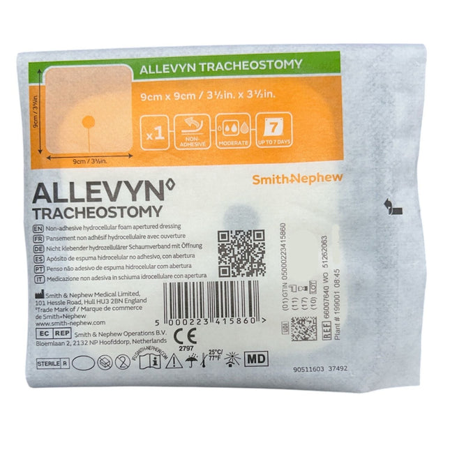Allevyn Traqueostomia 9 X 9 Cm Hidrocelular sin Adhesivo Exudado Moderado a Alto