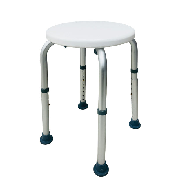 Banco Redondo Aluminio S/respaldo P/ducha Blanco 90 Kg