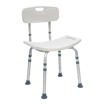 Banco para Ducha de Aluminio con Respaldo Desmontable, Color Blanco, Capacidad de 110 kg