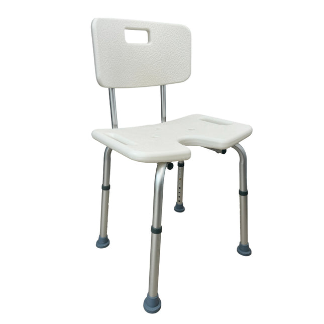 Banco para Ducha Extra Ancho con Respaldo y Asiento Tipo U  Bienstar BIBM3522L