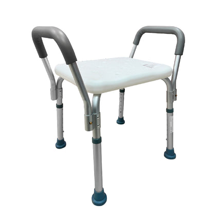 Banco de Aluminio para Ducha sin Respaldo y con Descansabrazos (90 kg) | Bienstar BM3552L