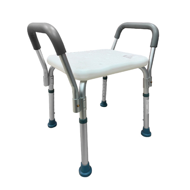 Banco de Aluminio para Ducha sin Respaldo y con Descansabrazos (90 kg) | Bienstar BM3552L