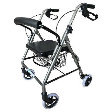 ANDADERA ROLLATOR DESARMABLE DE ALUMINIO 4 RUEDAS 6 pulg 120 kg