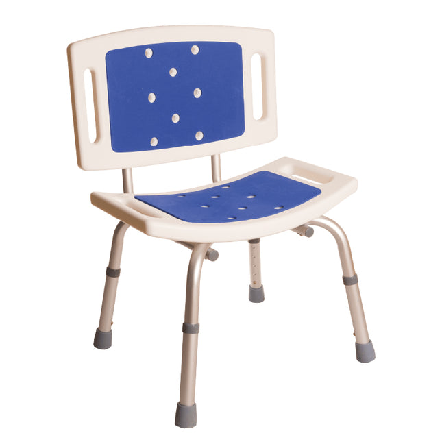 Silla Banco de Ducha con Respaldo y Asiento Antiderrapante Bienstar BM6000A
