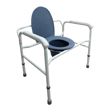 Comodo bariatrico sin ruedas brazo fijo acero esmaltado blanco 150 kg