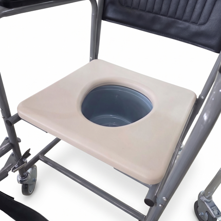 Silla Cómodo con Ruedas | Tinto | Brazos Fijos y Pierneras Desmontables | Modelo 815B