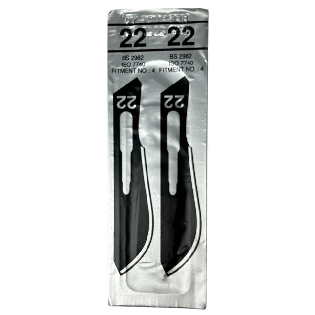 Hoja de Bisturi Esteril Acero al Carbon 22 Pieza
