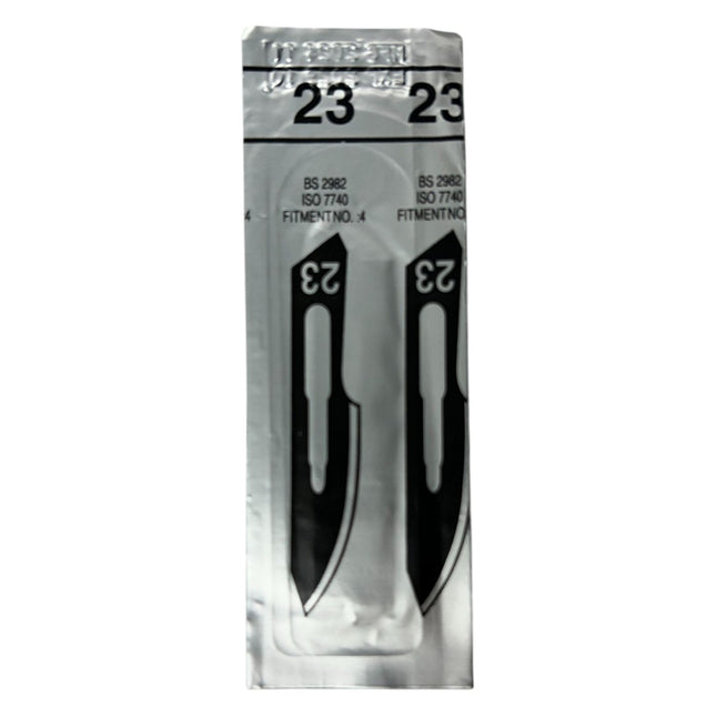 Hoja de Bisturi Esteril Acero al Carbon 23 Pieza