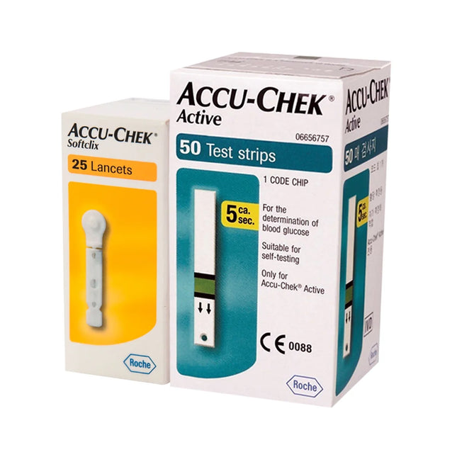 Tiras reactivas Accu-Check Active 50 tiras y 25 lancetas