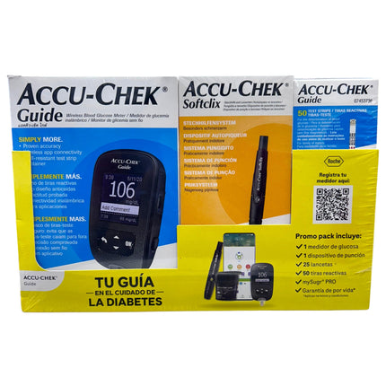 Glucometro Accu-Check Guide Softclix kit y 50 tiras