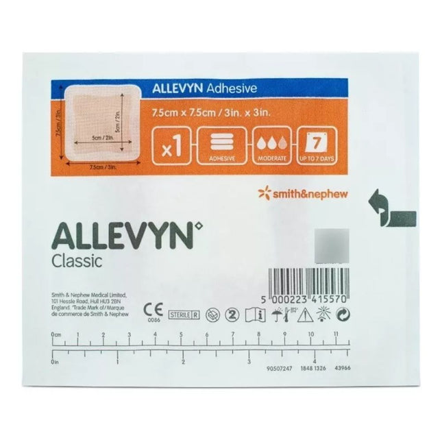 Allevyn Adhesivo 7.5 X 7.5 Cm Hidrocelular Adhesivo Exudado Moderado a Alto