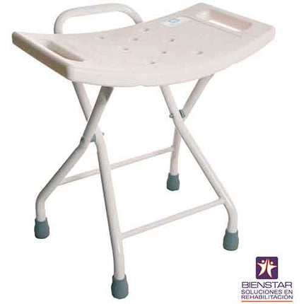 Banco de Acero S/respaldo P/ducha Blanco Plegable 110 Kg