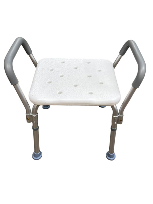 Banco de Aluminio para Ducha sin Respaldo y con Descansabrazos (90 kg) | Bienstar BM3552L