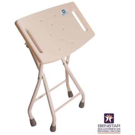 Banco de Acero S/respaldo P/ducha Blanco Plegable 110 Kg