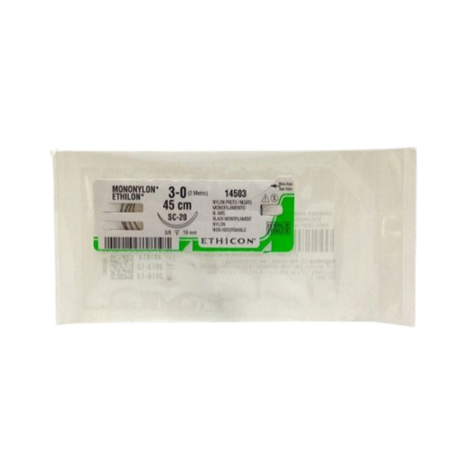 Ethilon Cuticular Nylon 3-0 45cm Sc-20 3/8 19 Mm Sobre