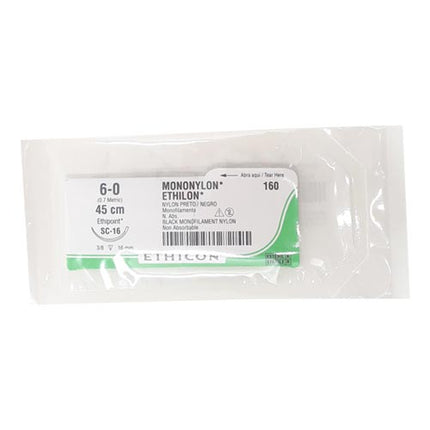 Ethilon Cuticular Nylon 6-0 45cm Sc-16 3/8 16 Mm Sobre