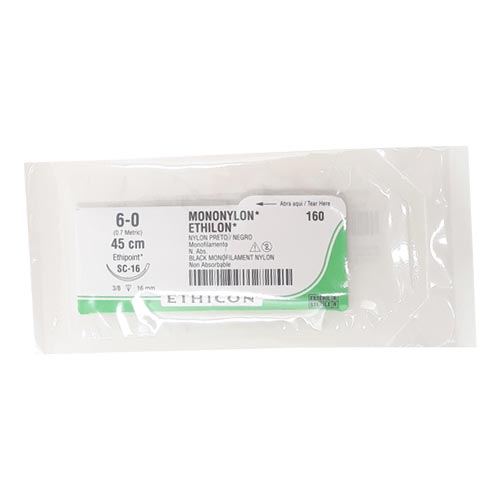 Ethilon Cuticular Nylon 6-0 45cm Sc-16 3/8 16 Mm Sobre
