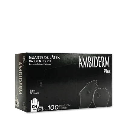 Guantes de Látex No Estériles Ambiderm Plus Bajo en Polvo Caja con 100 Piezas