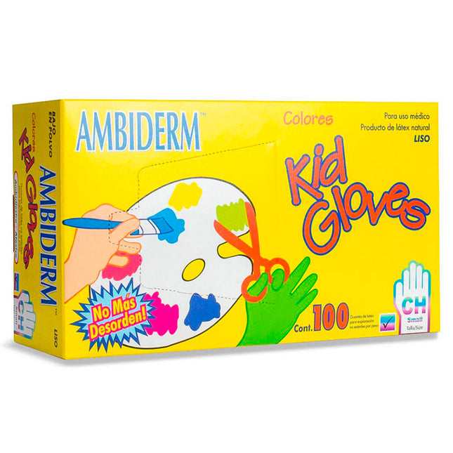 Guante No Esteril Chico Plus Latex Desechable Bajo en Polvo Liso Kid Gloves Caja C/100