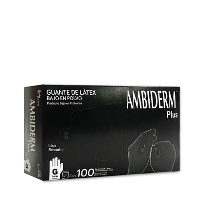 Guantes de Látex No Estériles Ambiderm Plus Bajo en Polvo Caja con 100 Piezas