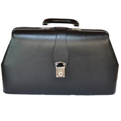 Maletin Medico Tradicional de Piel Grande Negro