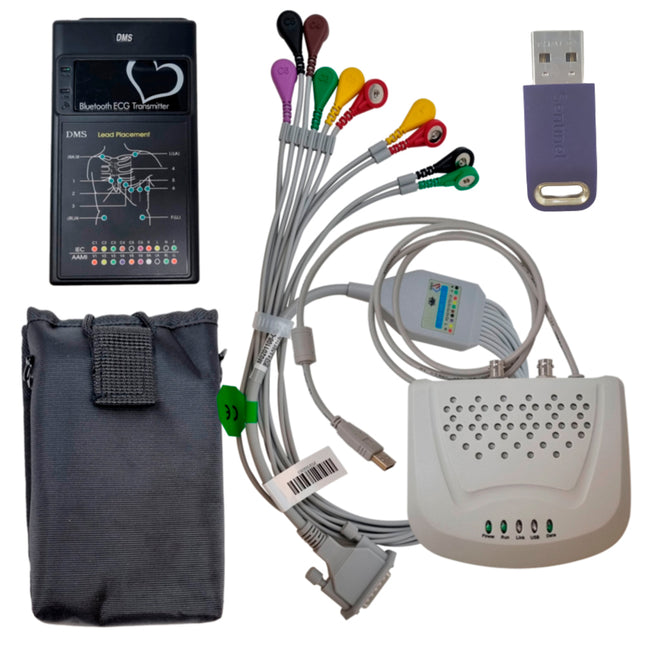 Prueba de esfuerzo DMS CardioScan Sistema de Adquisicion de ECG Bluetooth de 12 Derivaciones Windows licencia llave USB