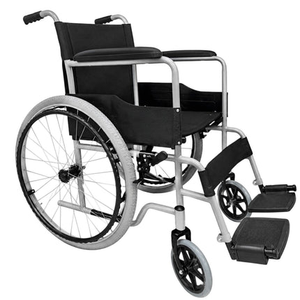 Silla de Ruedas de Acero Esmaltado Gris con Llantas Neumáticas (18") | Bienstar BIBME4611-N