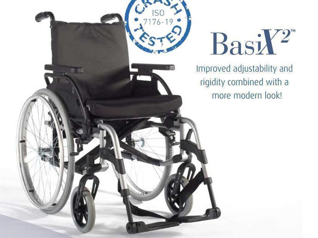 Silla de Ruedas de Aluminio de 45.5 Cm Rojo con Qr y Pierneras y Brazos Desmontables Mod. Basix 2