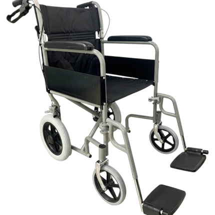 Silla de Ruedas de Traslado Plegable de Aluminio Negra BM9731  Bienstar