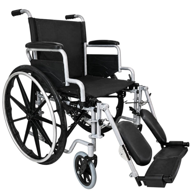 Silla de Ruedas de Acero Esmaltado con Elevapiernas Desmontables (45 cm) | Bienstar BME4618
