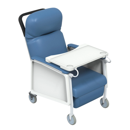 Sillon reclinable 3 posiciones azul charolas laterales Therasenior TM3100
