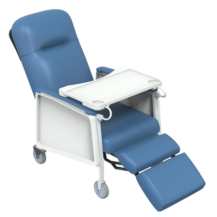 Sillon reclinable 3 posiciones azul charolas laterales Therasenior TM3100