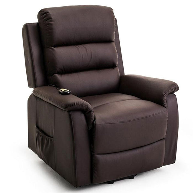 Sillon Electrico Reclinable con Masaje en Vinipiel Theralift Brown