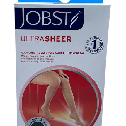 Media Ultrasheer rodilla compresion 15-20 mm hg punta cerrada