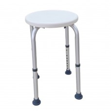 BANCO REDONDO ALUMINIO S/RESPALDO P/DUCHA BLANCO 90 KG