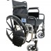 SILLA DE RUEDAS DE ACERO ESMALTADA DE 45 CM NEGRA CAÑUELA ELEVAPIERNAS DESMONTABLES 120 KG.