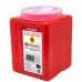 Bote recolector de punzocortante de plástico color rojo 1.5 L