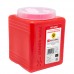 Bote recolector de punzocortante de plástico color rojo 1.5 L