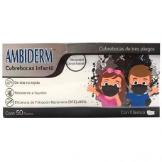 Cubrebocas Infantil con Tricapa Color Negro Ambiderm®