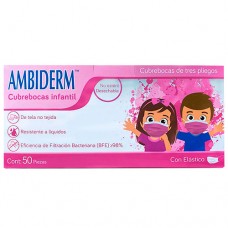 Cubrebocas Infantil con Tricapa Color Rosa Ambiderm®