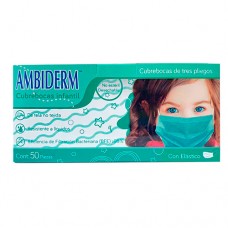 Cubrebocas Infantil con Tricapa Color Verde Ambiderm®