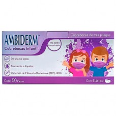Cubrebocas Infantil con Tricapa Color Violeta Ambiderm®