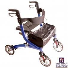 Andadera para adulto de aluminio con ruedas modelo Euro style color azul