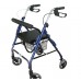 ANDADERA ROLLATOR DESARMABLE DE ALUMINIO AZUL 4 RUEDAS 6 PULG 120 KG