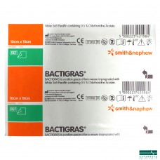 BACTIGRAS 10 X 10 CM GASA PARAFINADA CON 0.5% DE CLORHEXIDINA